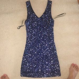 Blue sequins dress
